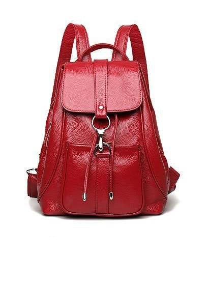 echt Leder Damen Rucksack mit Kordelzug für Alltag und Freizeit