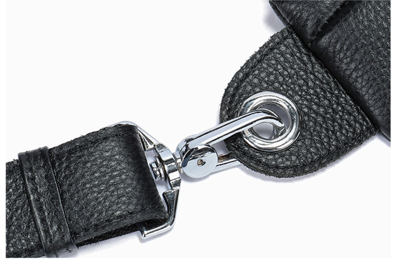 Brusttasche Damen Leder schwarz Rucksack mit 1 Gurt Brustbeutel