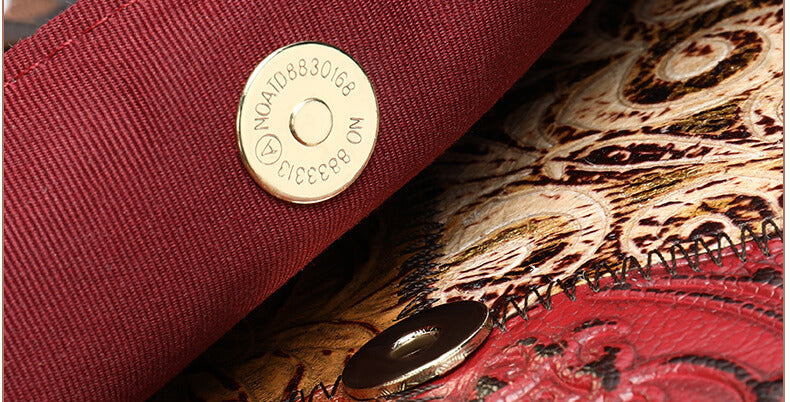 Bunt Rucksack und Schultertasche 2 in 1 Damen Patchwork Leder Vintage