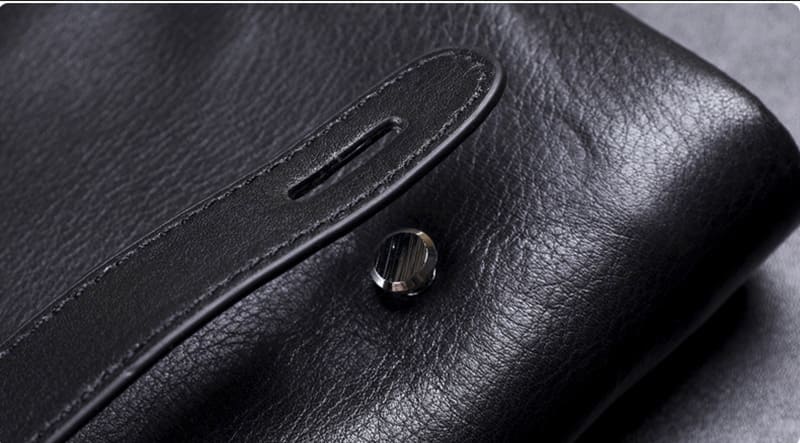 Clutch Herren Leder schwarz mit Kartenfächern Handgelenktasche