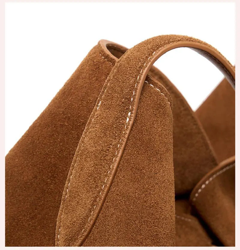 moderne Damen Schultertasche Leder Tote Tasche Eimertasche