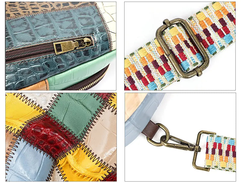 Brusttasche Damen Leder bunt Crossbody Tasche