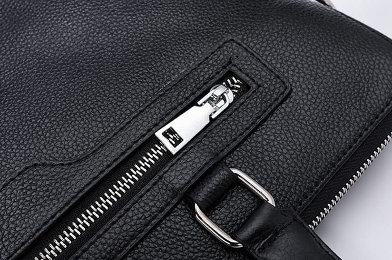 Herren Businesstasche Leder schwarz Aktentasche Laptopfach Handtasche
