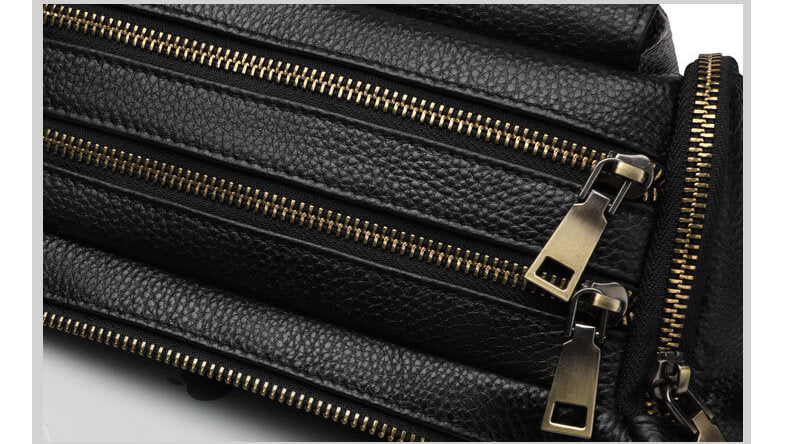 Herren Hüfttasche schwarz Leder Bauchtasche Männer