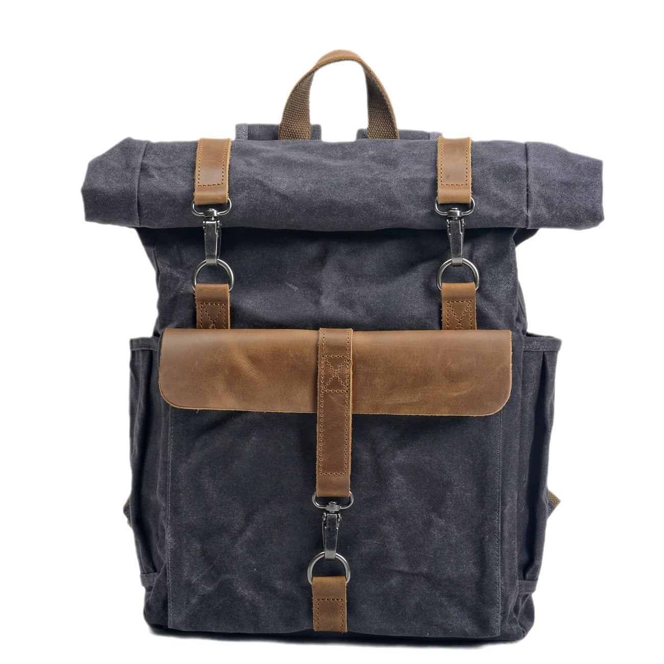 gewachstes Canvas Rucksack Herren Outdoor für Uniund Reisen