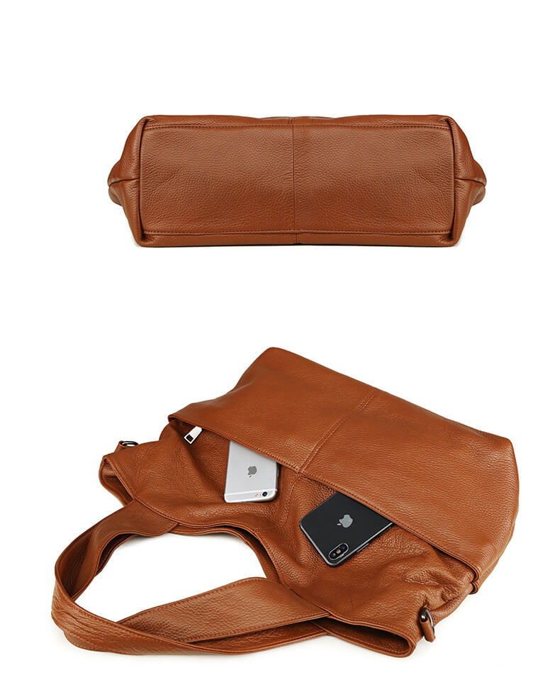 Vintage Umhängetasche Damen Leder groß mit Henkel Retro Handtasche