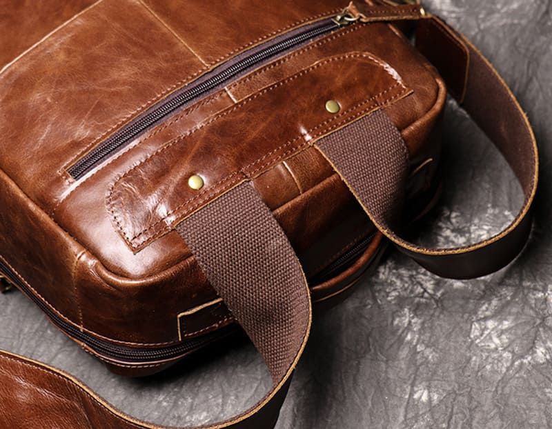 Herren Leder Business Rucksack Vintage mit Laptopfach