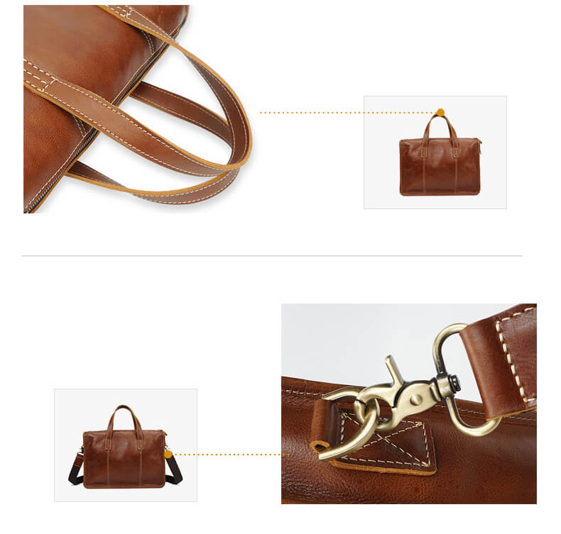 braune Businesstasche Herren Leder Aktentasche Vintage für Arbeit