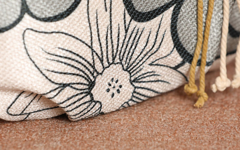 Damen Handtasche Canvas weiß mit Blumen für Freizeit