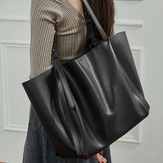 schultertasche damen leder schwarz