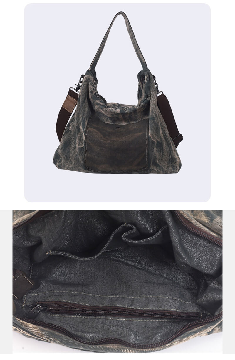 große Schultertasche Damen Canvas Freizeittasche Umhängetasche