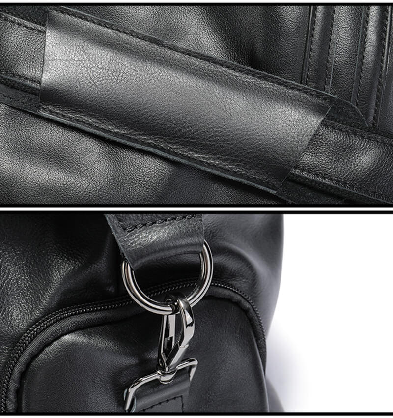 Handtasche Herren Leder große Umhängetasche Reisetasche schwarz