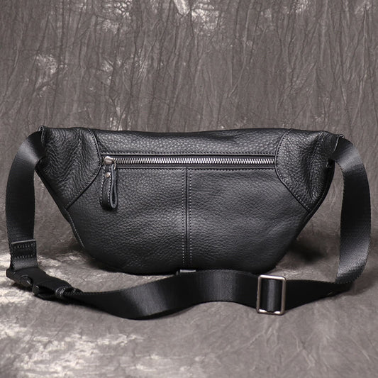 Herren Hüfttasche Leder Outdoor Wandern in Schwarz und Kaffeebraun