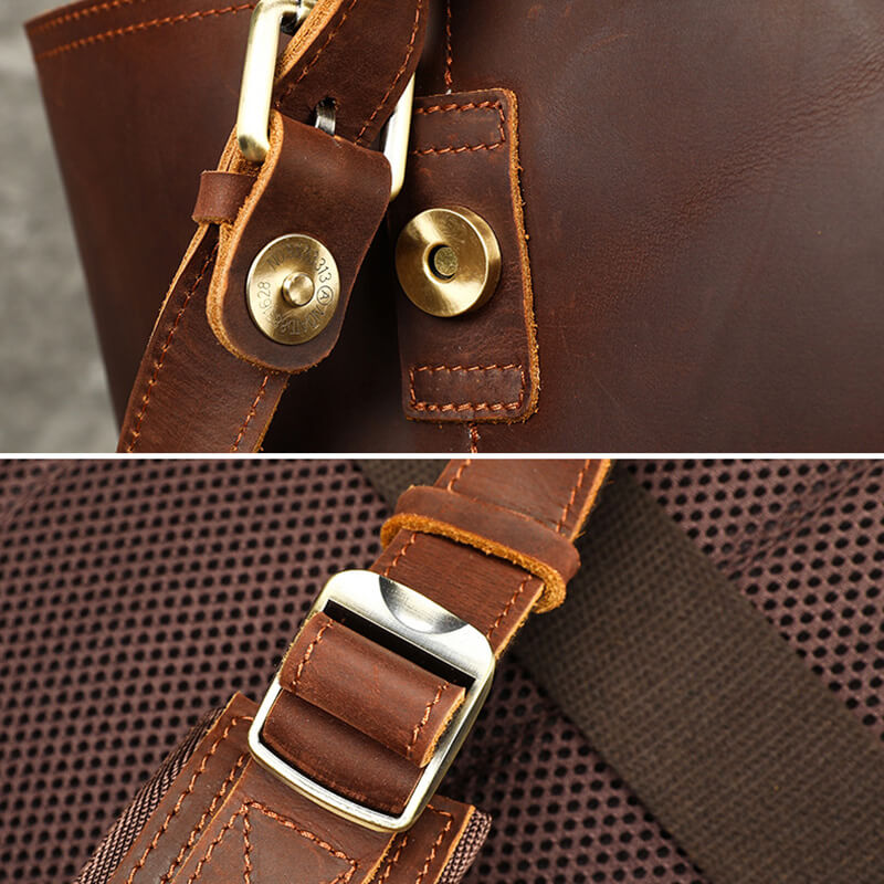 Herren Vintage Rucksack aus Crazy-Horse-Leder