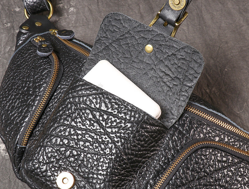 Hüfttasche Outdoor für Herren aus Leder Brusttasche Bauchtasche