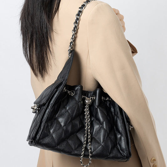 damen schultertasche schwarz