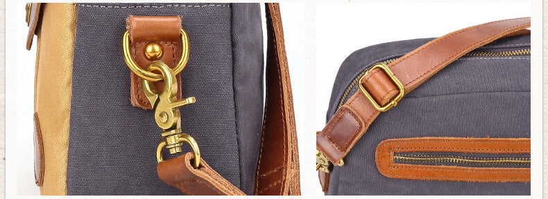 kleine Umhängetasche Canvas Herren Retro für Freizeit in 3 Farben