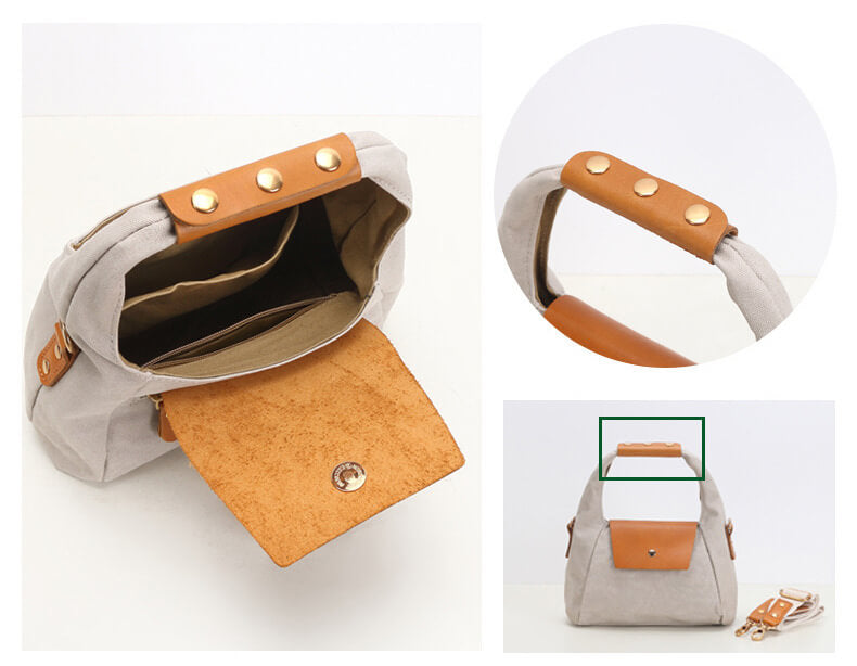 kleine Umhängetasche Damen aus Canvas Handtasche retro Unterarmtasche