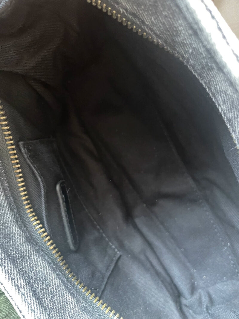 kleine Damen Handtasche Denim Umhängetasche grau
