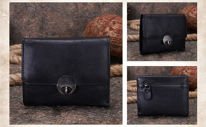kleine Geldbörse Damen Leder Portemonnaie Brieftasche