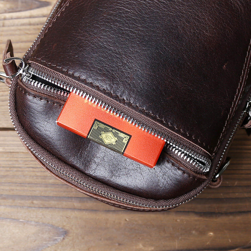 kleine Umhängetasche Herren Leder Gürteltasche Vintage in zwei Farben