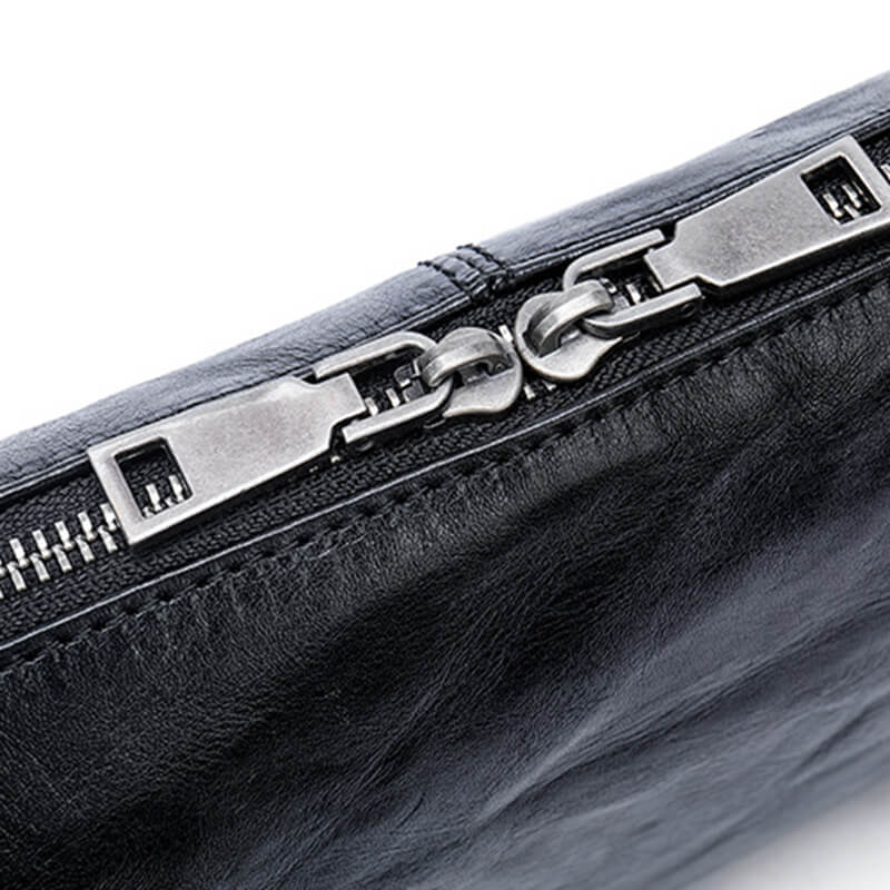 Leder Herren Clutch schwarz Vintage Handtasche Handgelenktasche