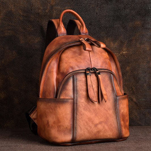rucksack damen leder braun