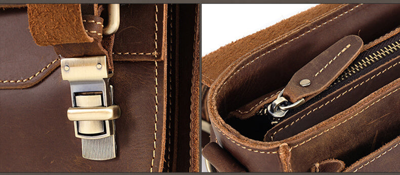 Vintage Ledertasche Herren Umhängetasche Leder klein Handtasche