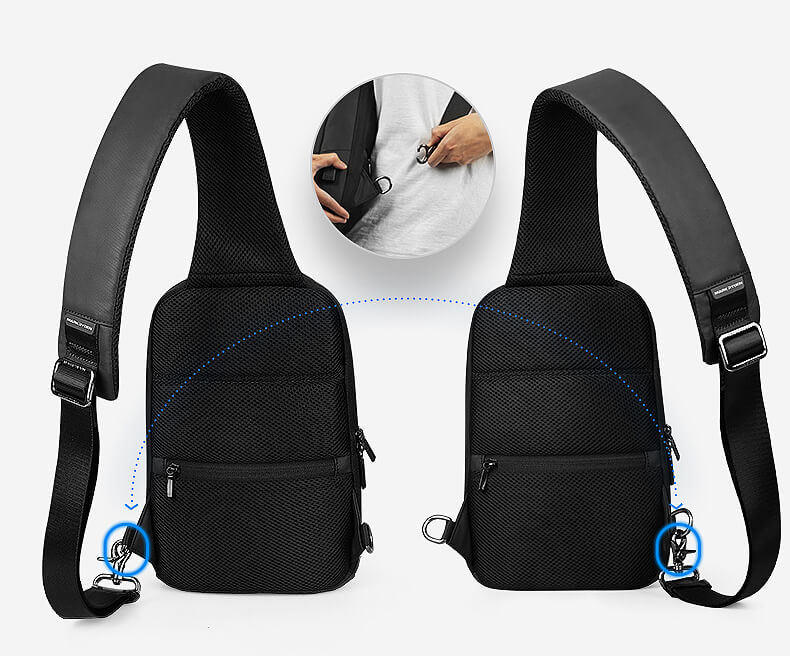 wasserdichte Männer Brusttasche aus Oxford Brustbeutel diebstahlsicher