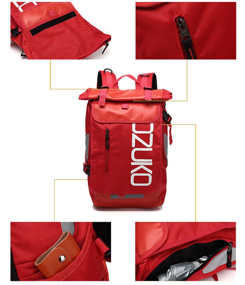 wasserdichter großer Rucksack aus Oxford Herren Rolltop mit Laptopfach für Reisen und Uni