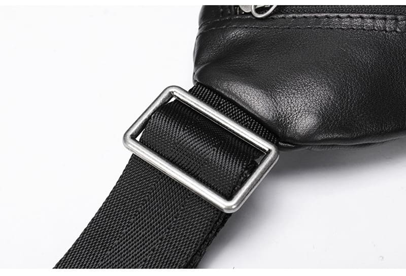 Brusttasche Herren Leder schwarz Brustbeutel Umhängetasche