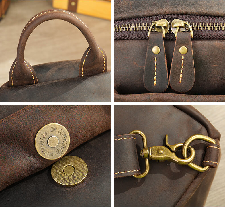 Brusttasche Herren Vintage Leder Rucksack mit einem Gurt