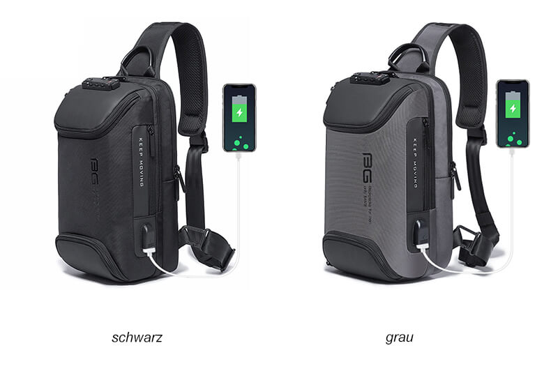 Brusttasche aus Oxford Brustbeutel Herren mit Zahlenschloss Rucksack mit 1 Riemen