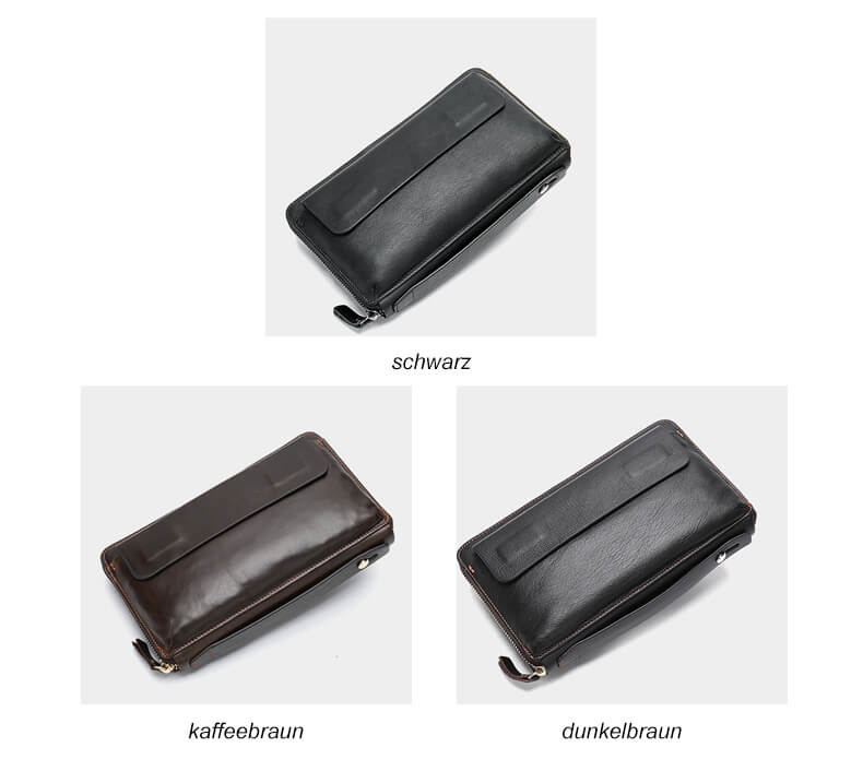 Business Clutch Herren Leder Unterarmtasche Handgelenktasche Handtasche in 3 Farben