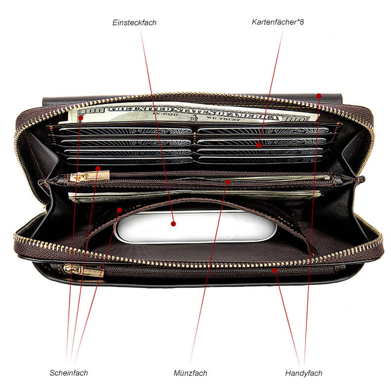 Business Clutch Herren Leder Unterarmtasche Handgelenktasche Handtasche in 3 Farben