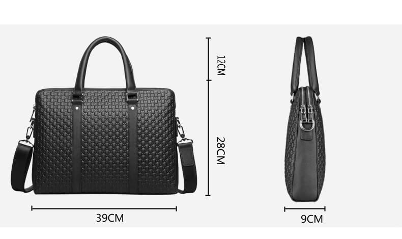 Businesstasche Herren Leder Schwarz Handtasche Arbeit Aktentasche A4 mit Laptopfach