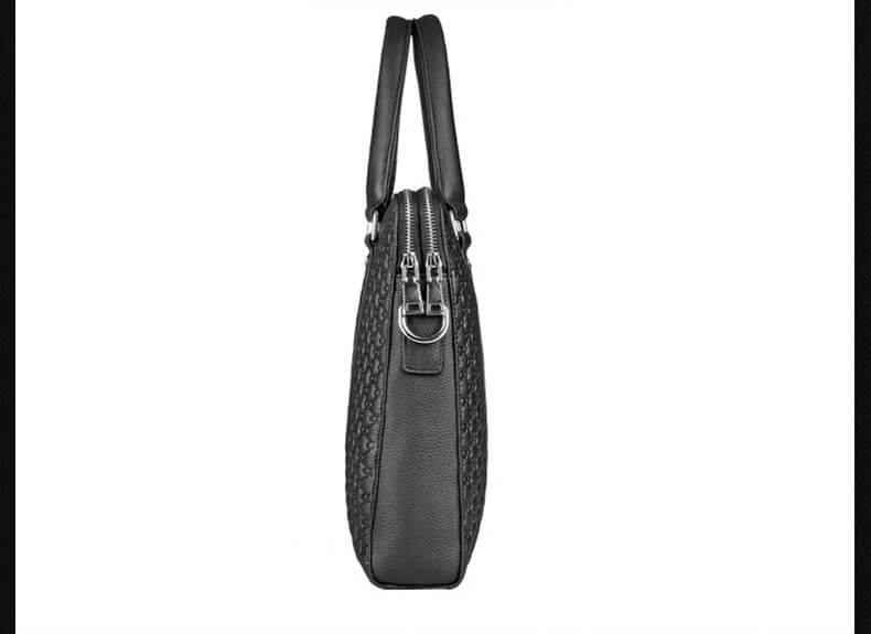 Businesstasche Herren Leder Schwarz Handtasche Arbeit Aktentasche A4 mit Laptopfach