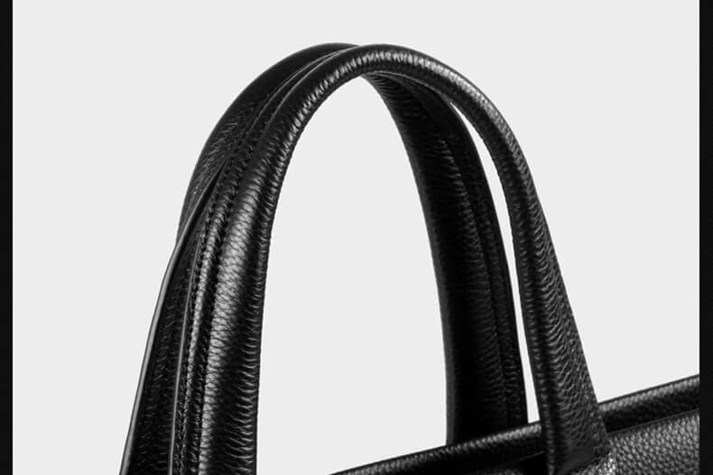 Businesstasche Herren Leder Schwarz Handtasche Arbeit Aktentasche A4 mit Laptopfach