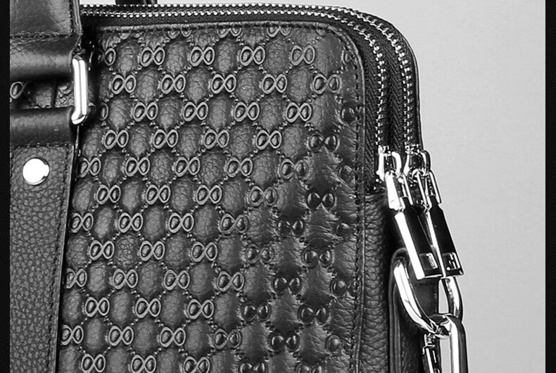 Businesstasche Herren Leder Schwarz Handtasche Arbeit Aktentasche A4 mit Laptopfach