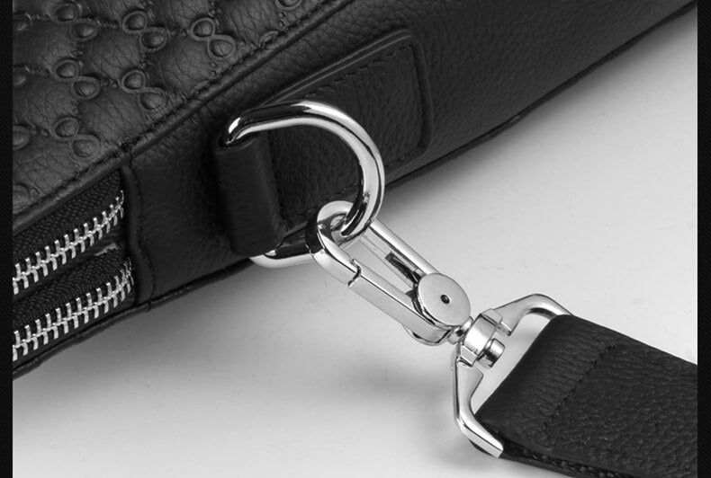 Businesstasche Herren Leder Schwarz Handtasche Arbeit Aktentasche A4 mit Laptopfach