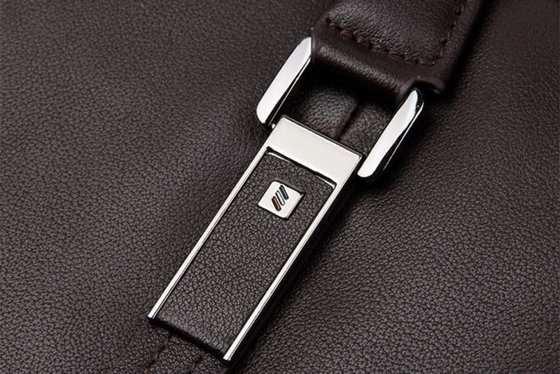 Businesstasche Herren Leder Umhängetasche Aktentasche mit Reißverschluss