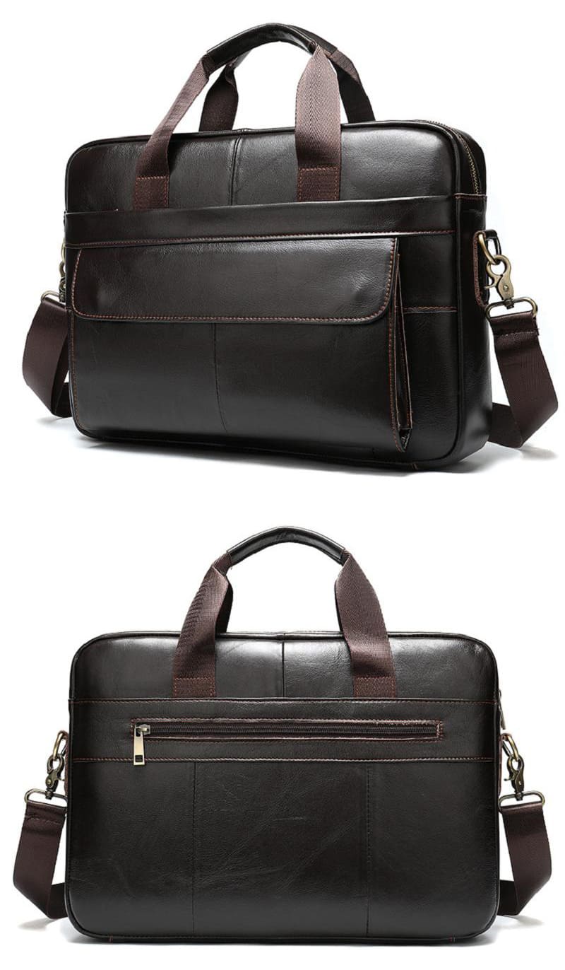 Businesstasche Leder Herren Aktentasche mit Laptopfach Handtasche