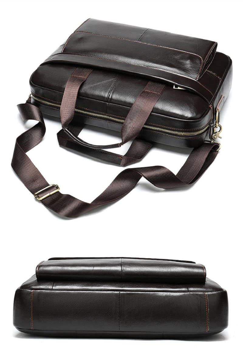 Businesstasche Leder Herren Aktentasche mit Laptopfach Handtasche