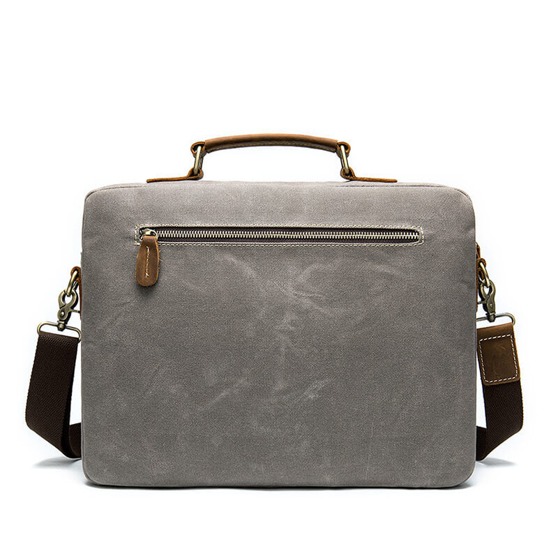 Canvas Aktentasche Herren Businesstasche mit Laptopfach Umhängetasche Messenger Bag Männer Vintage