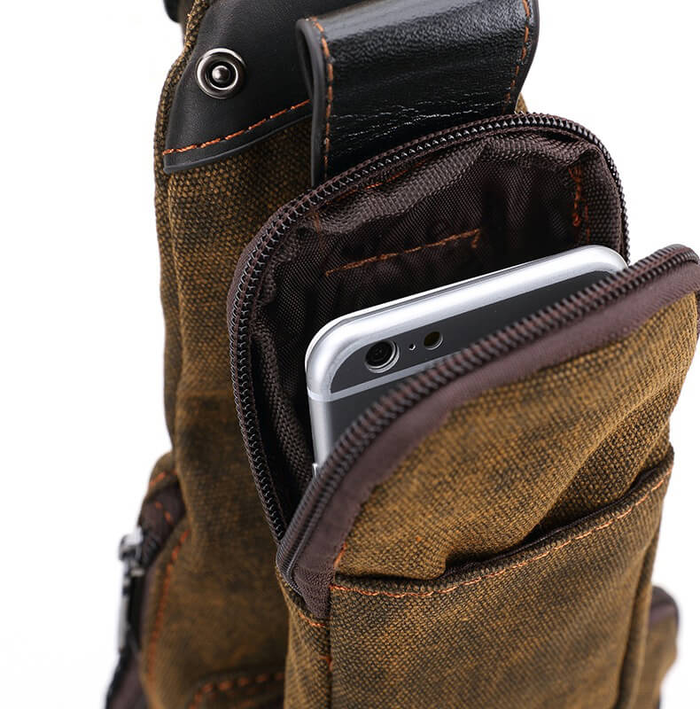 Canvas Brusttasche Herren günstig Brustbeutel Umhängetasche für Freizeit