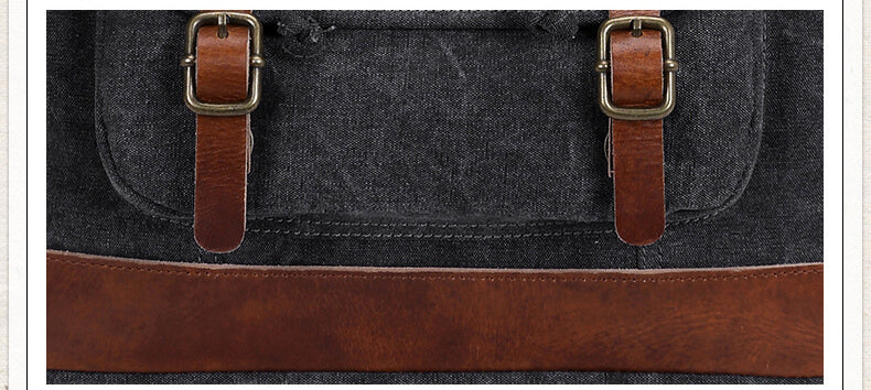 Canvas Rucksack Kordelzug Backpack Herren Segeltuch Laptoptasche für Schule