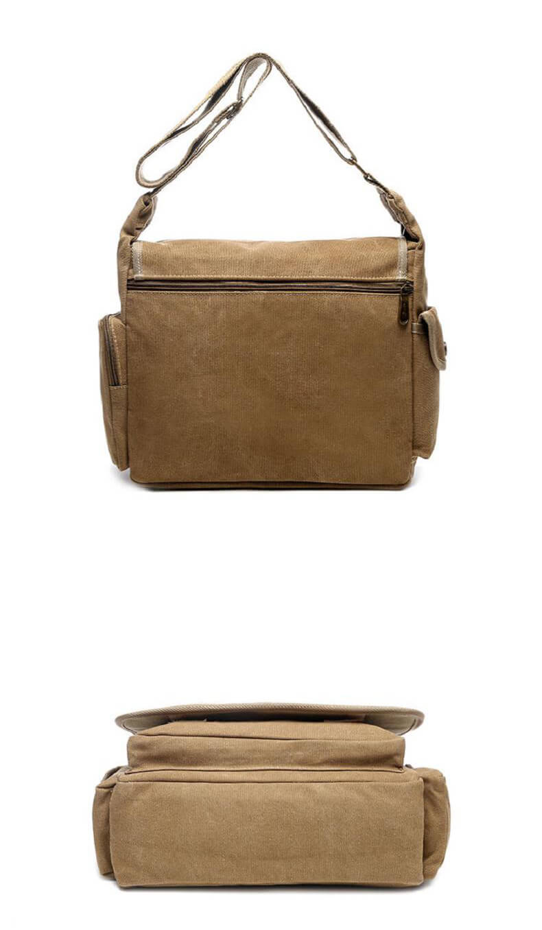 Canvas Umhängetasche Herren Segeltuchtasche Vintage mit vielen Fächern