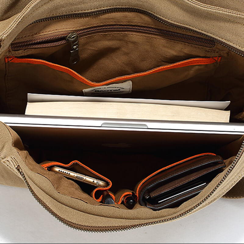 Canvas Umhängetasche für Herren Querformat Schultertasche Männer