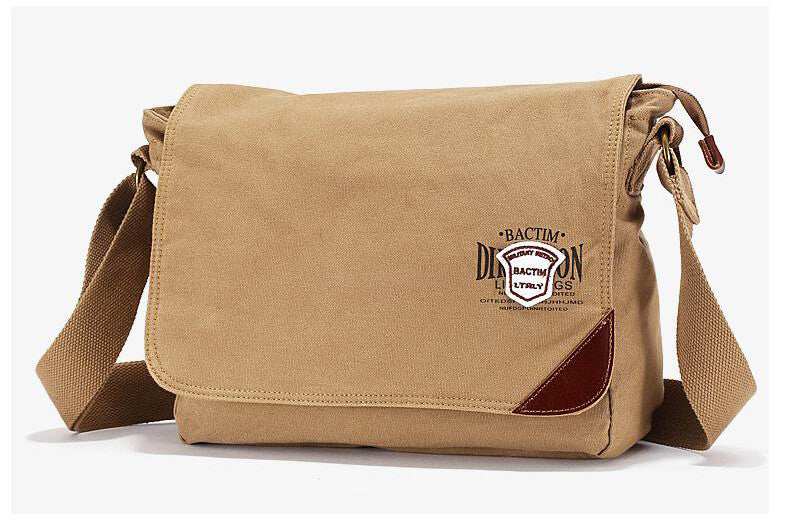 Canvas Umhängetasche für Herren Querformat Schultertasche Männer