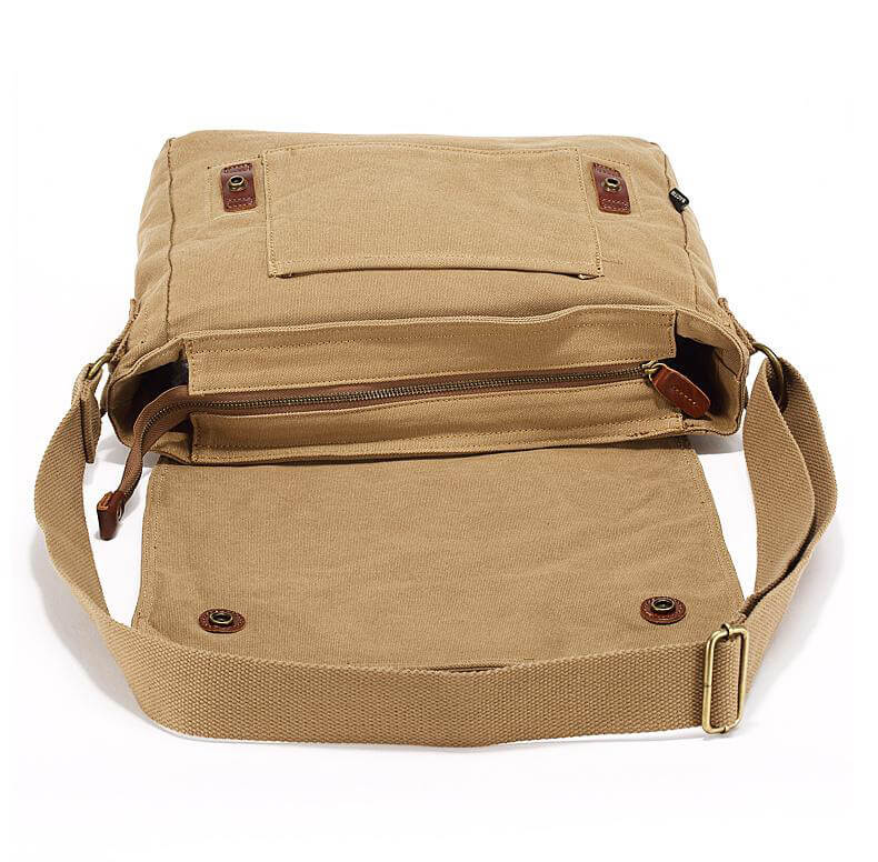 Canvas Umhängetasche für Herren Querformat Schultertasche Männer